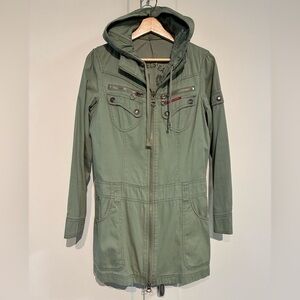 Basic House S Sage Green Hooded Utility Jacket